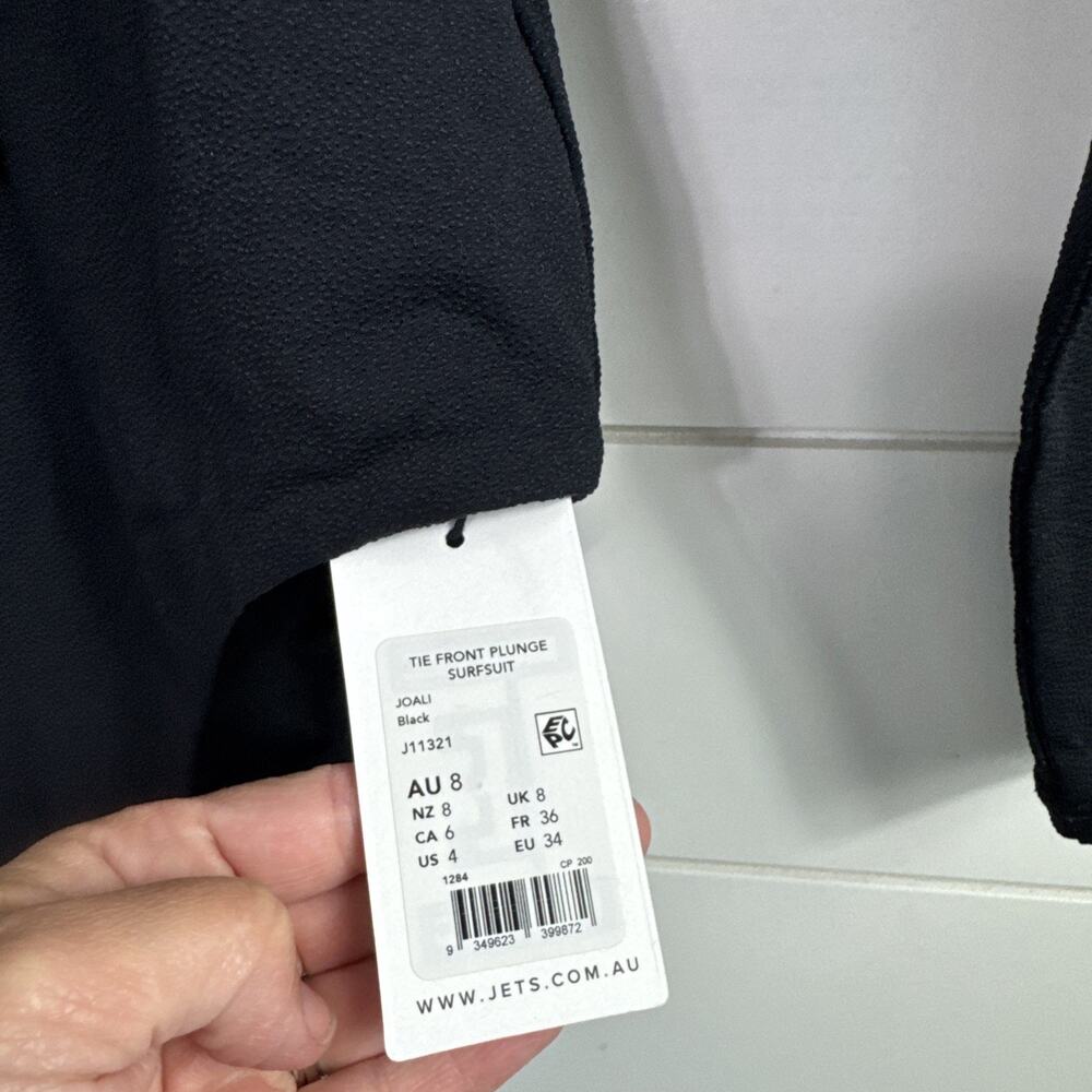 JETS Australia The Front Plunge Surfsuit Swimsuit Long Sleeve Black sz 4 - Picture 4 of 9
